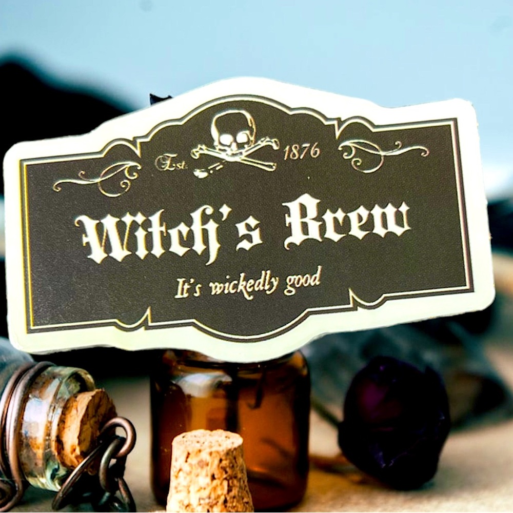 Witch’s BREW Witchy Sorceress Supreme Potion B0ttle Label Sticker Spell Occult